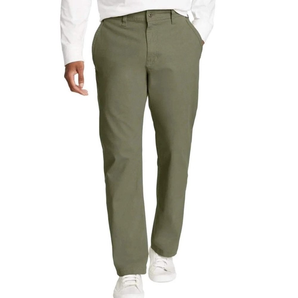 NWT Eddie Bauer Men Durable Two-Way Stretch Canvas Utility Pant 40x32 Sage Green